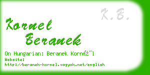 kornel beranek business card